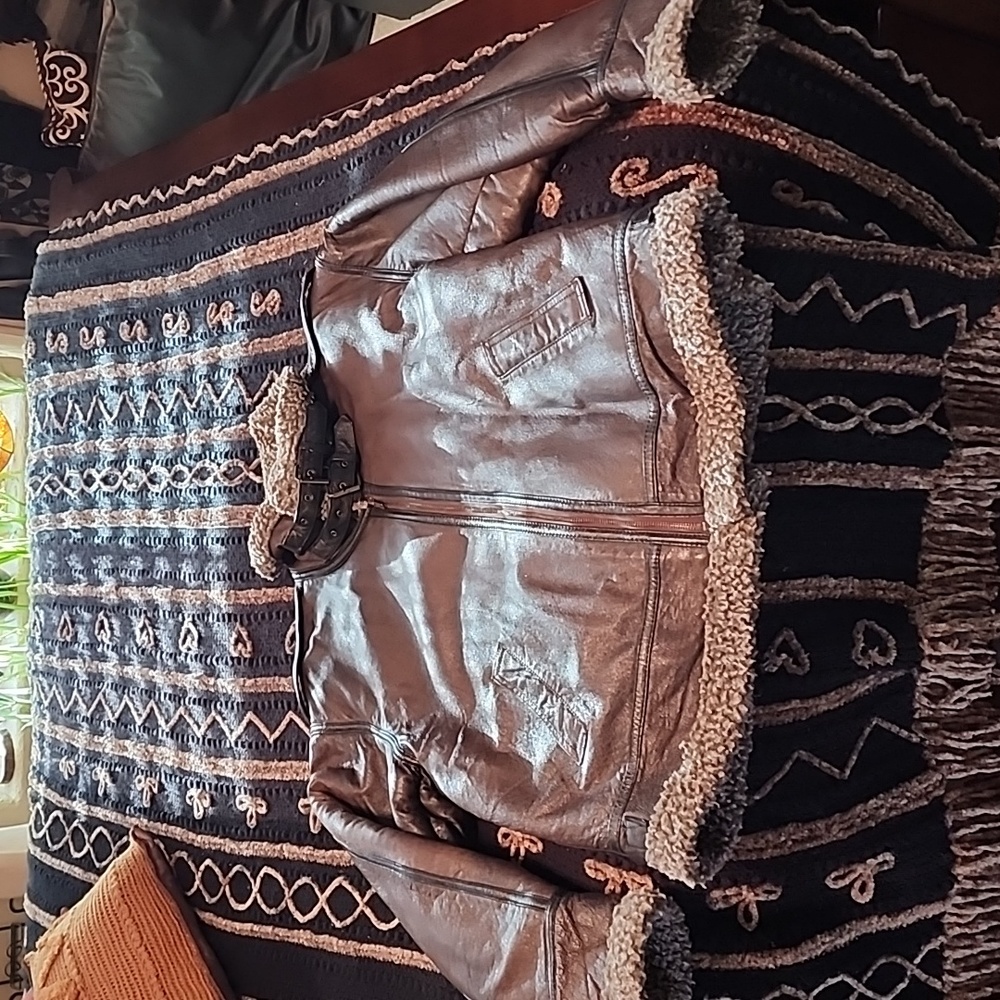 Bomber leather jacket
